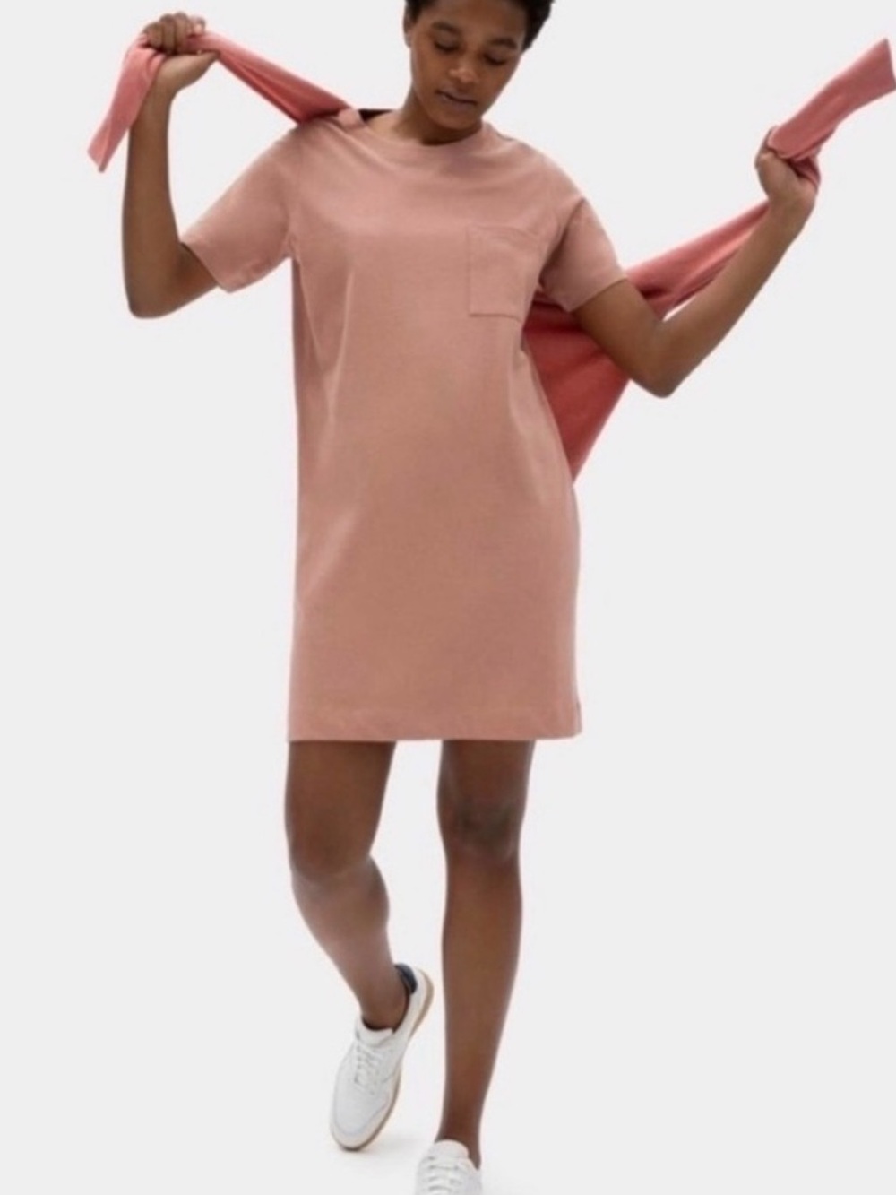 Everlane Mauve Short-Sleeve Pocket Tee Dress